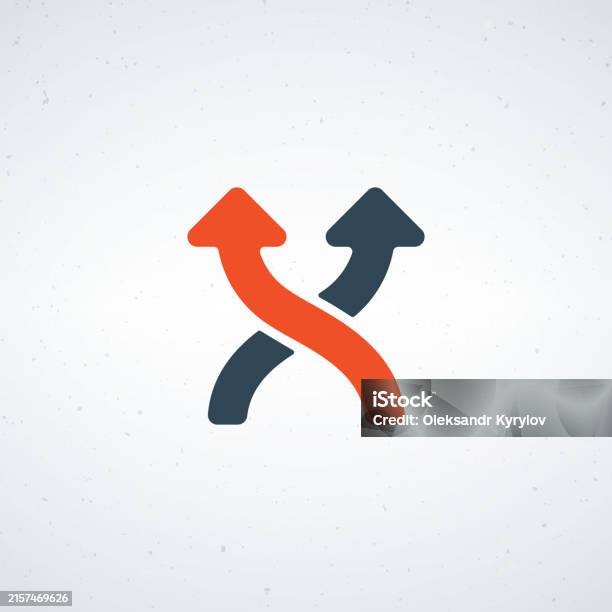 Two Arrows Going Two Crossed Arrows Up Upward Linear Arrows Strategy Direction Stock ...