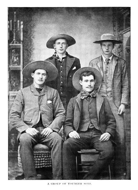 koboi, foto vintage - chaps ilustrasi stok