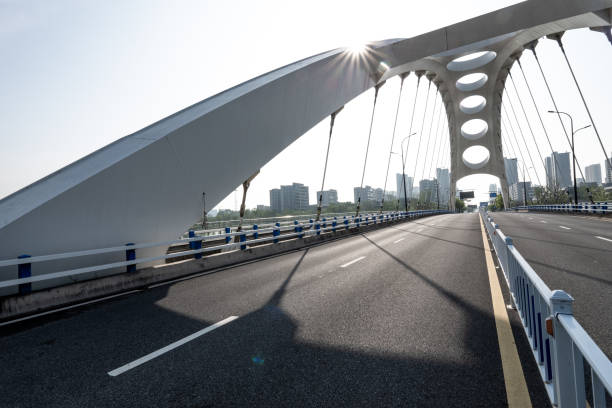 asphalt road of bridge