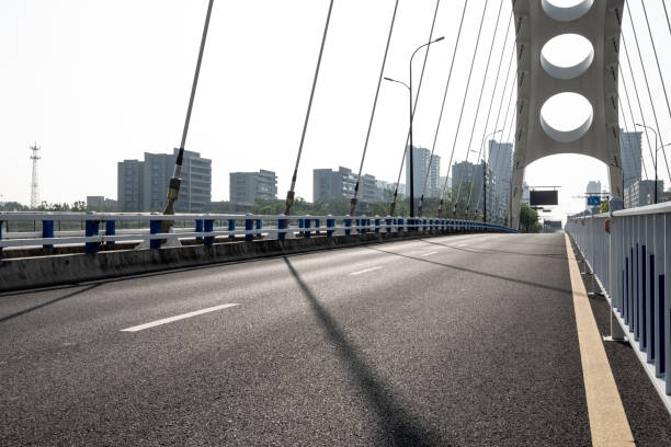 Oslo downtown Nordenga bridge and the modern Barcode district in Oslo with traffic, roads and contemporary urban architecture of Norway