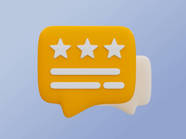 istock 3D illustration of a chat bubble with star ratings. 2157484628