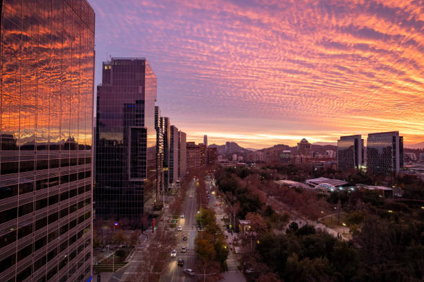 istock Beautiful sunset reflected on modern skyscrapers facade 2157484758