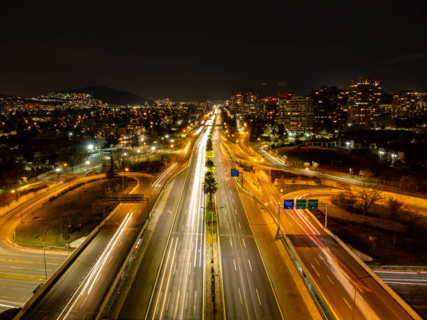 Aerial view of Kennedy highway in Santiago de Chile