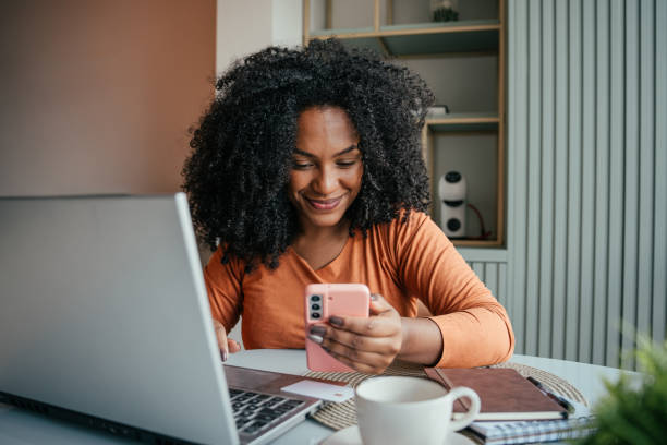 Young woman shopping online
