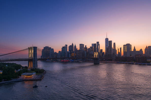 istock Brooklyn Bridge and Lower Manhattan at dusk, New York 2157494530