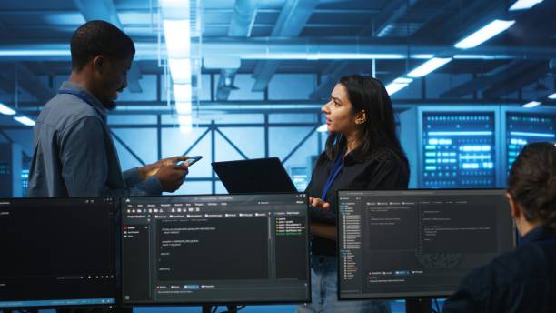 istock Multiethnic coworkers checking data center bottlenecks leading to glitches 2157497870