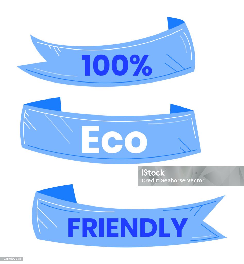Environment Ribbon Three Blue Ribbons Indicating Commitment Environmental Conservation ...