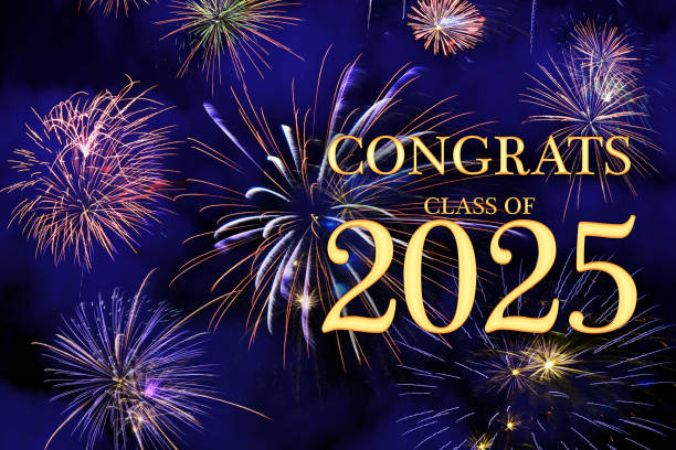 istock CONGRATS CLASS of 2025 lettering with beautiful fireworks 2157501184