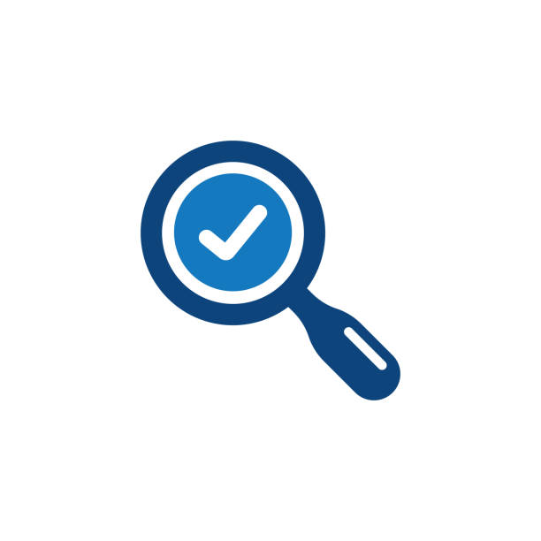bildbanksillustrationer, clip art samt tecknat material och ikoner med searching success icon. solid icon that can be applied anywhere, simple, pixel perfect and modern style - förstoringsglas