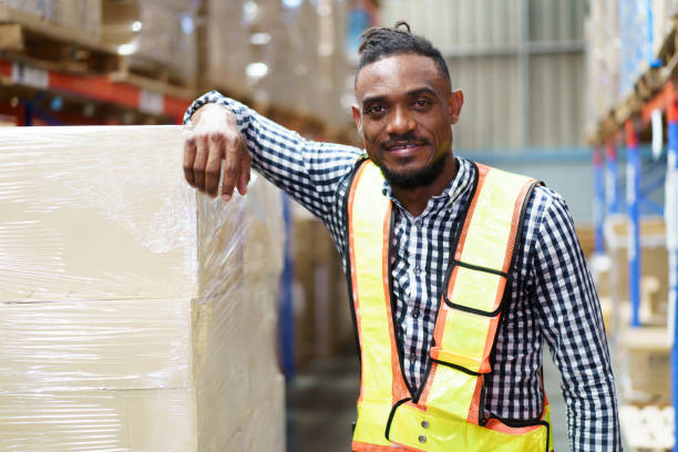 istock American African male warehouse worker in warehouse. 2157507664