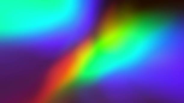 istock Neon pink purple rainbow light rays flash and glow. Abstract holographic background 2157511519