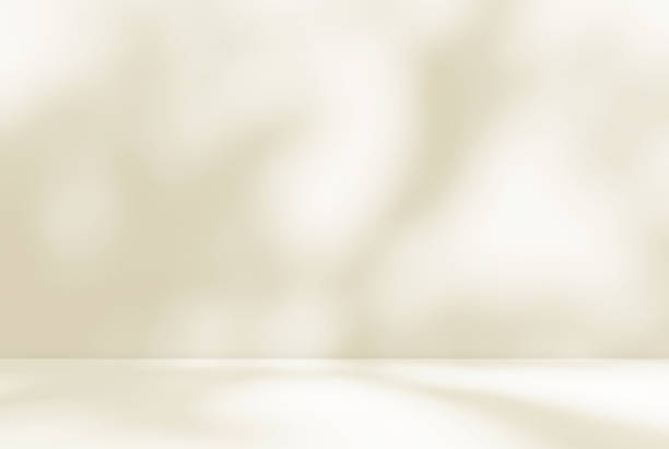 istock Empty cream beige room studio with shadow of leaves for product presentation. 2157514328