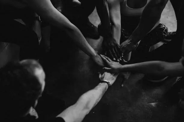 Workout group class at the gym Workout group class at the gym