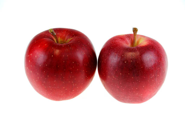 close up on red apple isolated on white background