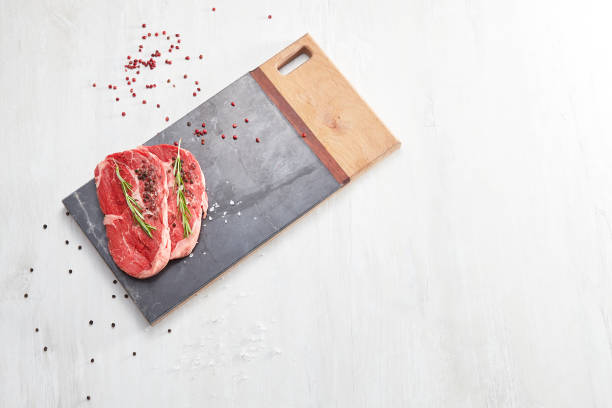 Raw Steak With Herbs And Spices