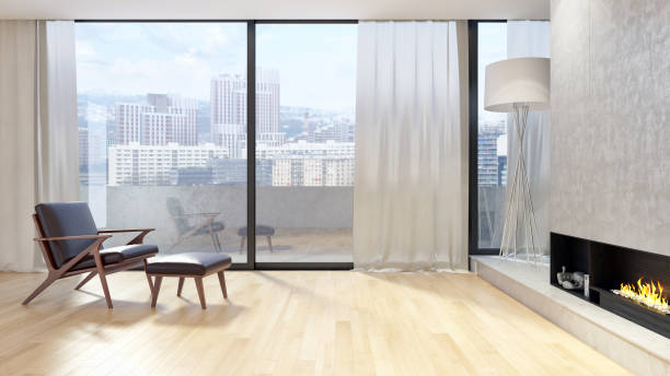istock Illustration 3D rendering large luxury modern bright interiors Living room mockup computer digitally generated image 2157528170