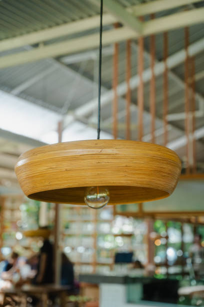 istock Stylish Bamboo Pendant Light in Cafe 2157529362