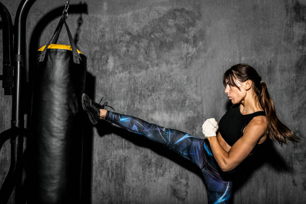 istock Female boxer at the gym 2157529869