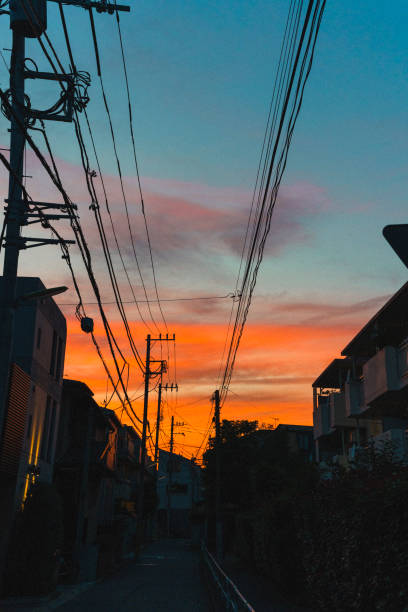 Dusk in a residential area