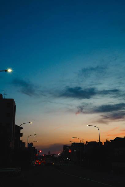 Dusk in a residential area