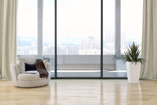 istock Large luxury modern bright interiors Living room mockup illustration 3D rendering image 2157531982
