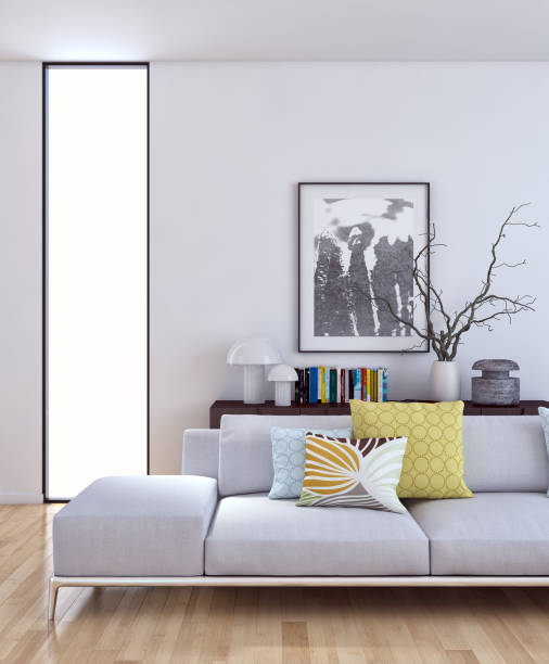 istock Large luxury modern bright interiors Living room mockup illustration 3D rendering image 2157532117