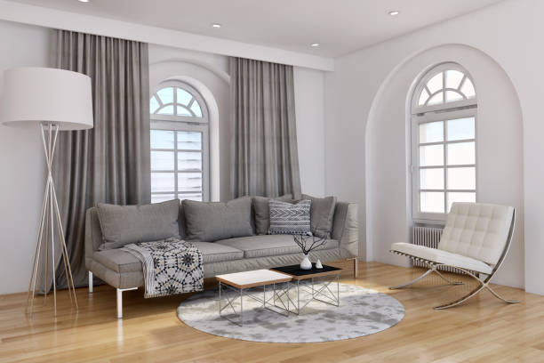 istock Large luxury modern bright interiors Living room mockup illustration 3D rendering image 2157532196