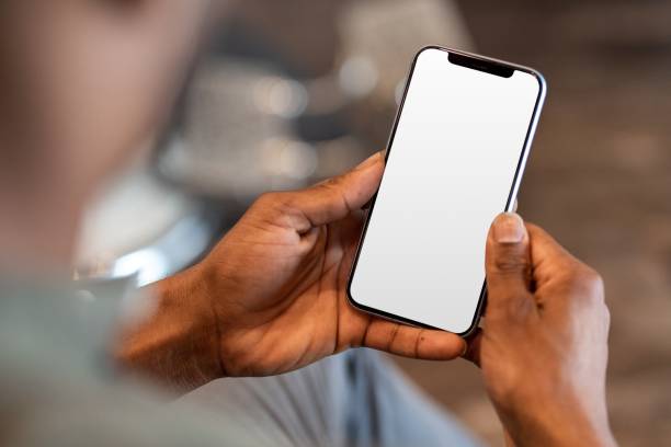 telefone com tela branca em branco - celular - fotografias e filmes do acervo