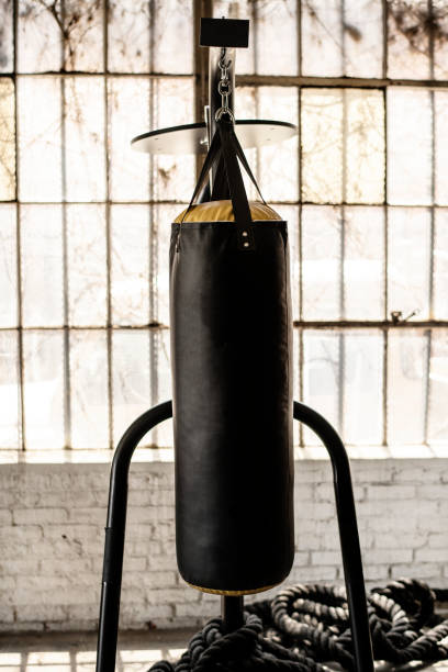 istock Punching bag hanging by the window 2157533316