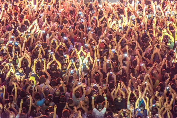 Large Crowd Cheering and Applauding at a Concert