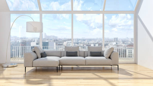 istock modern bright interiors apartment Living room 3D rendering illustration 2157537536