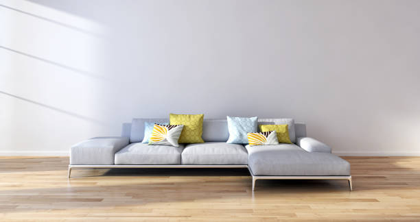 istock Illustration 3D rendering large luxury modern bright interiors Living room mockup computer digitally generated image 2157541354