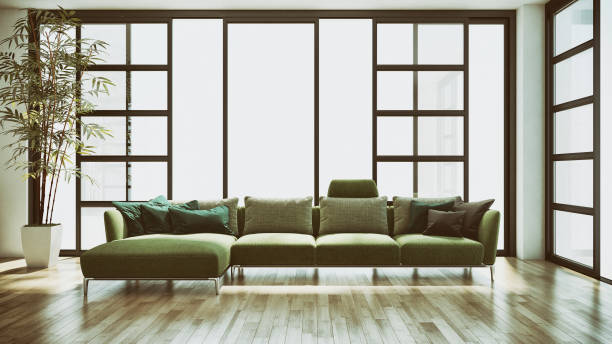 istock Large luxury modern bright interiors Living room mockup illustration 3D rendering image 2157541461