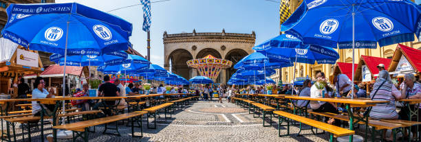 Munich, Germany - June 8: the annual city birthday festival at the odeonsplatz in the old town of munich on June 8, 2024
