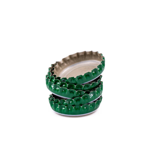 Pile of green beer caps