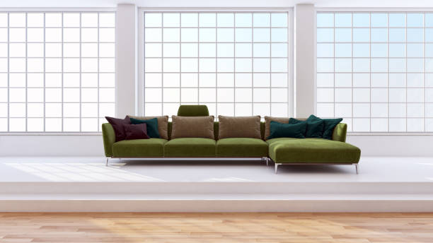 istock Large luxury modern bright interiors Living room mockup illustration 3D rendering image 2157544829