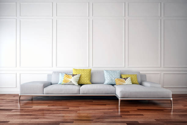 istock Illustration 3D rendering large luxury modern bright interiors Living room mockup computer digitally generated image 2157547051