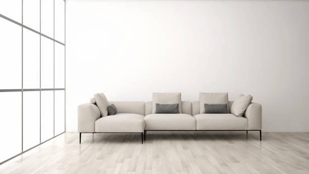 istock Large luxury modern bright interiors Living room mockup illustration 3D rendering image 2157548866