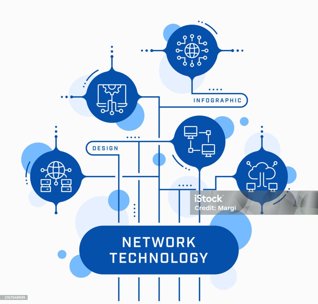 Networking It Graphics Network Technology Vector Infographic Design Stock Illustration ...