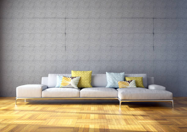 istock Large luxury modern bright interiors Living room mockup illustration 3D rendering image 2157549055