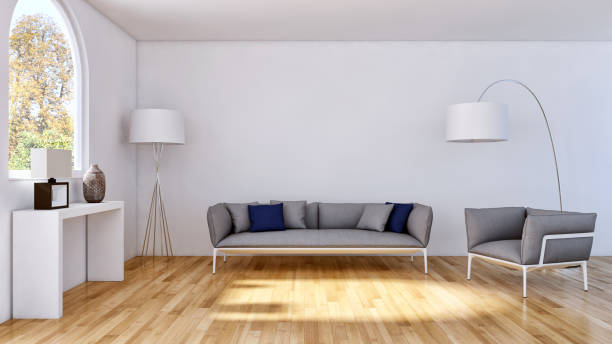 istock Large luxury modern bright interiors Living room mockup illustration 3D rendering image 2157549649