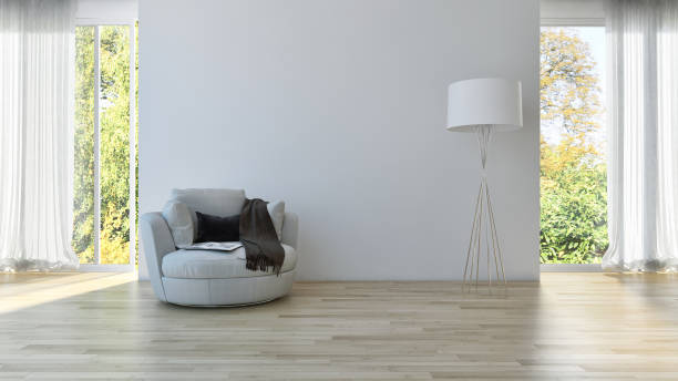 istock Large luxury modern bright interiors Living room mockup illustration 3D rendering image 2157549790