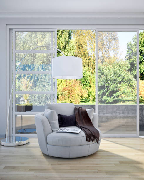 istock Large luxury modern bright interiors Living room mockup illustration 3D rendering image 2157549936