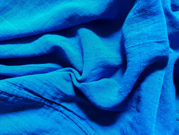 istock Blue clothing fabric texture or sports cloth or thread closeup textile background. 2157557802