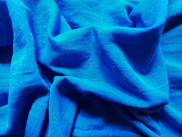 istock Blue clothing fabric texture or sports cloth or thread closeup textile background. 2157557820