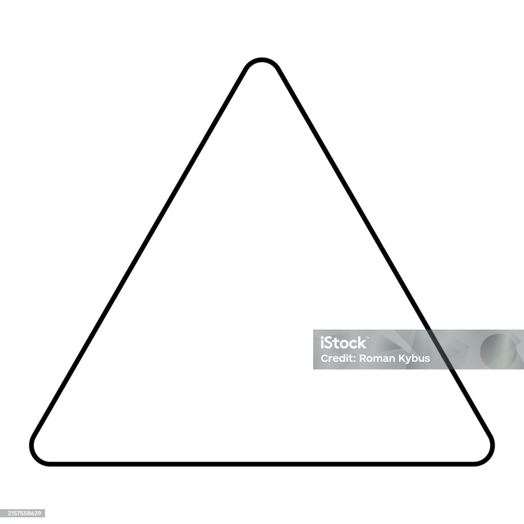 Rounded Triangular Shape Equilateral Rounded Triangle Shape Symbol Black And White Vector ...