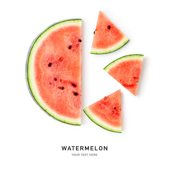 Watermelon slices isolated on white background
