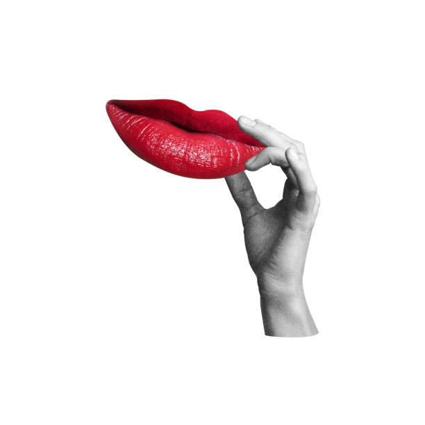 istock Surreal Lips and Hand Illustration 2157566756
