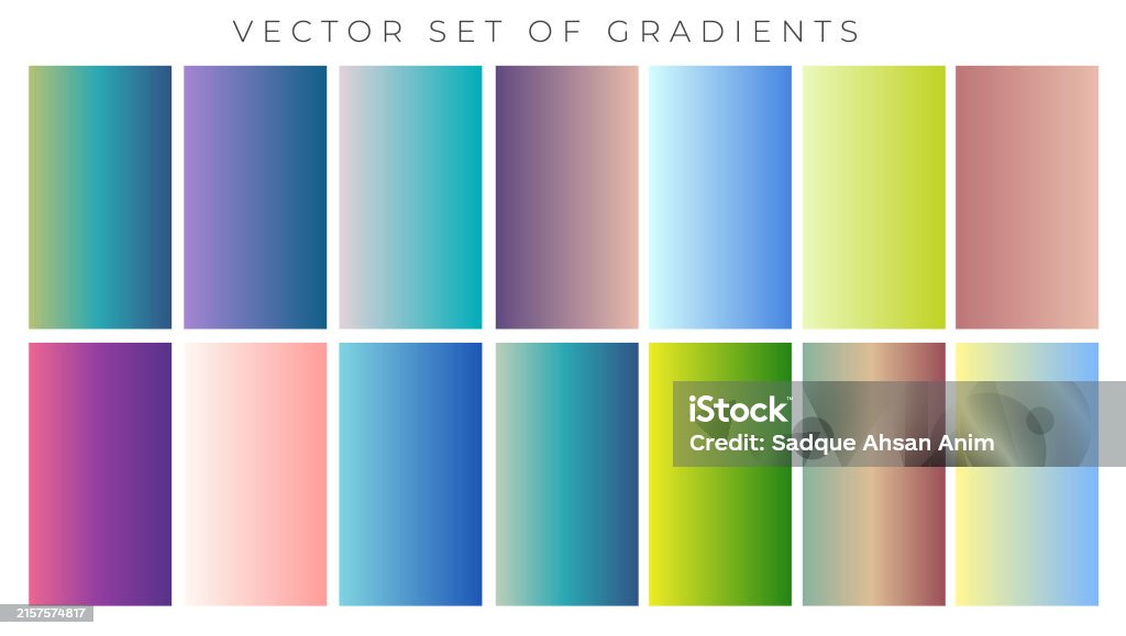 Vector Set Of Gradients With An Abstract Shape For Flyer Banner ...