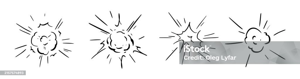Radial Explosion Vector Illustration Exploding Bursts Round Explosions ...